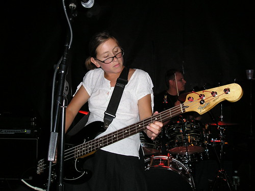 Erin Dalbec of The Beatings playing bass